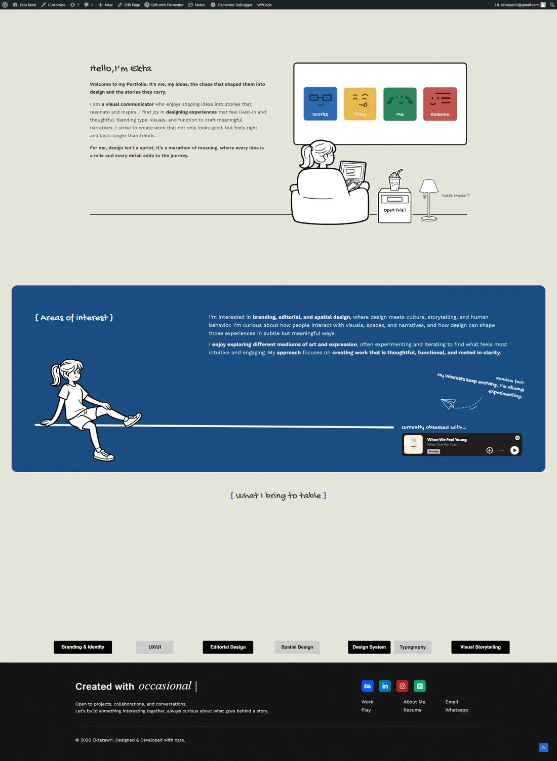 Ekta Tawri website design by Aanand Koiri